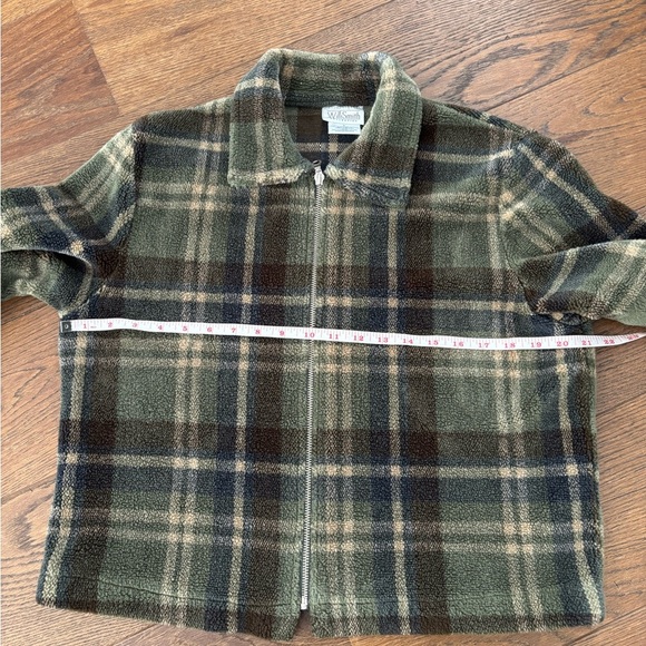 Vintage Fleece Plaid Zip Up Cropped Coat - Picture 8 of 10